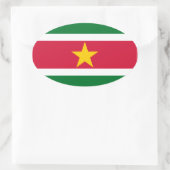 Suriname Flag Oval Sticker (Tas)