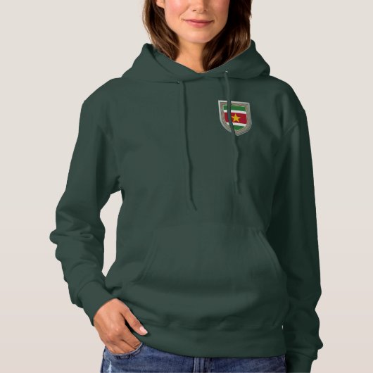 Suriname Flag Shield Hoodie (Voorkant)