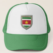 Suriname Flag Shield Trucker Pet (Voorkant)