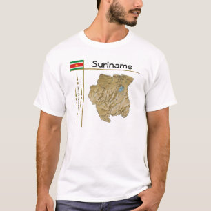Suriname Kaart + Vlag + Titel T-Shirt