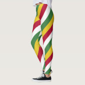 Suriname National Flag Colors Diagonaal gestreept Leggings (Links)