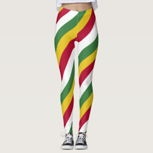 Suriname National Flag Colors Diagonaal gestreept Leggings