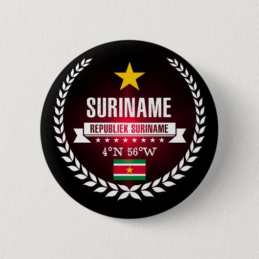 Suriname Ronde Button 5,7 Cm (Voorkant)