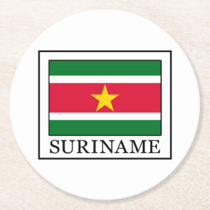 Suriname Ronde Kartonnen Onderzetter