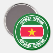 Suriname Round Emblem Magneet (Voorkant / Achterkant)