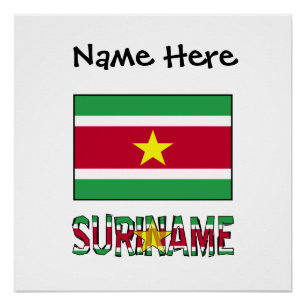 Suriname Surinaamse Vlag Persoonlijk Perfect Poster