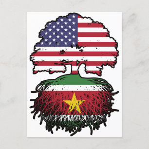 Suriname Suriname American USA Tree Roots Flag Briefkaart