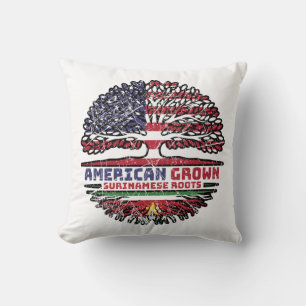 Suriname Surinamese American USA Tree Roots Flag Kussen