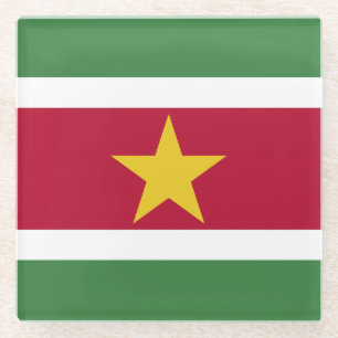 Suriname Vlag Glazen Onderzetter