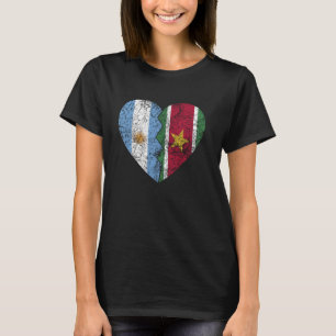 SURINAMES Argentijnse vlaggen Hart Argentinië Suri T-shirt
