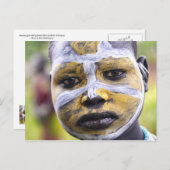 Surma meisje met schilderd gezicht briefkaart (Voorkant / Achterkant)