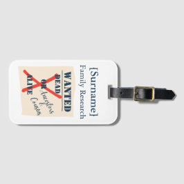 [Surname] Family Research (Wanted Poster) Bagagelabel