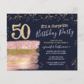 Surpris 50th Birthday Party Glitter Cake (Voorkant)