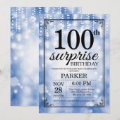 Surprise 100e anniversaire Invitation Parties scin (Devant / Derrière)