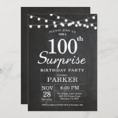 Surprise 100e anniversaire Invitation tableau de b (Devant / Derrière)