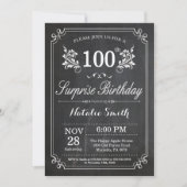 Surprise 100e anniversaire Invitation tableau de b (Devant)