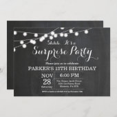Surprise 13e anniversaire Invitation Chalkboard (Devant / Derrière)
