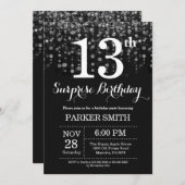 Surprise 13e anniversaire Invitation Parties scint (Devant / Derrière)