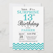 Surprise 13e anniversaire Invitation Turquoise Che (Devant)
