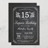 Surprise 15e anniversaire Invitation Chalkboard (Devant / Derrière)