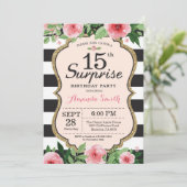 Surprise 15e anniversaire Invitation Floral (Debout devant)