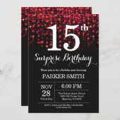 Surprise 15e anniversaire Invitation Parties scint (Devant / Derrière)