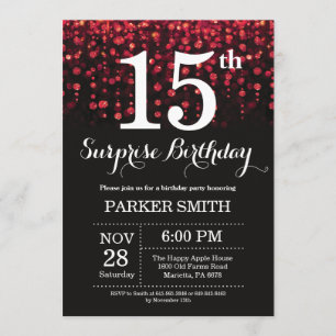 Surprise 15e anniversaire Invitation Parties scint