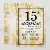 Surprise 15e anniversaire Invitation Parties scint (Devant / Derrière)