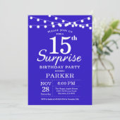 Surprise 15e anniversaire Invitation Royal Blue (Debout devant)