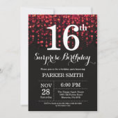 Surprise 16e anniversaire Invitation Parties scint (Devant)