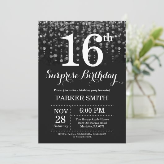 Surprise 16e anniversaire Invitation Parties scint (Debout devant)