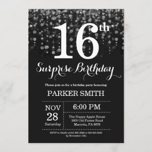Surprise 16e anniversaire Invitation Parties scint