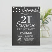 Surprise 18e anniversaire Invitation Chalkboard (Debout devant)