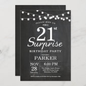 Surprise 18e anniversaire Invitation Chalkboard (Devant / Derrière)