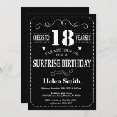 Surprise 18e anniversaire Invitation Chalkboard (Devant / Derrière)
