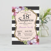 Surprise 18e anniversaire Invitation Femmes Floral (Debout devant)