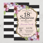 Surprise 18e anniversaire Invitation Femmes Floral (Devant / Derrière)