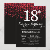 Surprise 18e anniversaire Invitation Parties scint (Devant / Derrière)