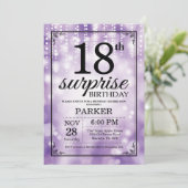 Surprise 18e anniversaire Invitation Purple Partie (Debout devant)