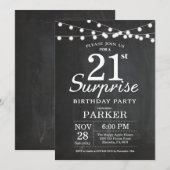 Surprise 18th Birthday Invitation Chalkboard Kaart (Voorkant / Achterkant)