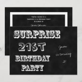 Surprise 21e anniversaire de fête Invitation table (Devant / Derrière)