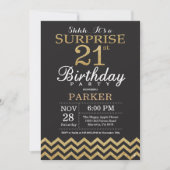 Surprise 21e anniversaire Invitation Parties scint (Devant)