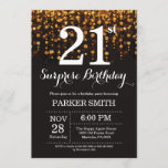 Surprise 21e anniversaire Invitation Parties scint<br><div class="desc">Surprise 21e anniversaire Invitation avec Gold String Lights avec Gold Parties scintillant Arrière - plan. Anniversaire de l'or. Anniversaire adulte. Hommes ou Femmes Anniversaire Invitation. 13ème 15ème 16ème 18ème 20ème 21ème 30ème 40ème 50ème 60ème 70ème 80ème 90ème 100ème, Tout âge. Pour plus de personnalisation, cliquez sur le bouton "Customiser" et...</div>