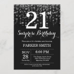 Surprise 21e anniversaire Invitation Parties scint<br><div class="desc">Invitation surprise 21e anniversaire avec des lumières à cordes d'argent avec Arrière - plan Parties scintillant d'argent. Anniversaire de l'Argent. Anniversaire adulte. Hommes ou Femmes Anniversaire Invitation. 13ème 15ème 16ème 18ème 20ème 21ème 30ème 40ème 50ème 60ème 70ème 80ème 90ème 100ème, Tout âge. Pour plus de personnalisation, cliquez sur le bouton...</div>