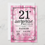 Surprise 21e anniversaire Invitation Parties scint<br><div class="desc">Surprise 21e anniversaire Invitation avec des lumières à cordes roses avec Arrière - plan Parties scintillant rose. Anniversaire rose. Anniversaire adulte. Hommes ou Femmes Anniversaire Invitation. 13ème 15ème 16ème 18ème 20ème 21ème 30ème 40ème 50ème 60ème 70ème 80ème 90ème 100ème, Tout âge. Pour plus de personnalisation, cliquez sur le bouton "Customiser"...</div>