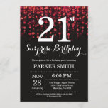 Surprise 21e anniversaire Invitation Parties scint<br><div class="desc">Invitation surprise 21e anniversaire avec des lumières à cordes rouges avec Arrière - plan Parties scintillant rouge. Anniversaire rouge. Anniversaire adulte. Hommes ou Femmes Anniversaire Invitation. 13ème 15ème 16ème 18ème 20ème 21ème 30ème 40ème 50ème 60ème 70ème 80ème 90ème 100ème, Tout âge. Pour plus de personnalisation, cliquez sur le bouton "Customiser"...</div>