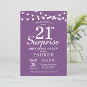 Surprise 21e anniversaire Invitation Purple Lavend (Debout devant)