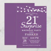Surprise 21e anniversaire Invitation Purple Lavend (Devant / Derrière)