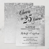 Surprise 25th Wedding Jubileum - Zilver Kaart (Voorkant / Achterkant)