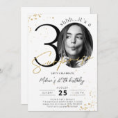 Surprise 30e anniversaire Gold Invitation avec pho (Devant / Derrière)